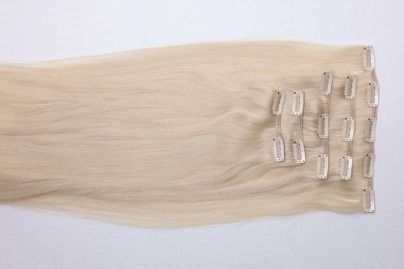 Straight Clip-In Extensions – Platinum RA (Platinum Blonde)